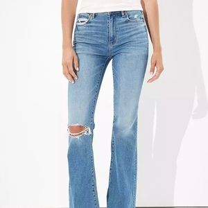 AE Ripped Super High-Waisted Flare Jean